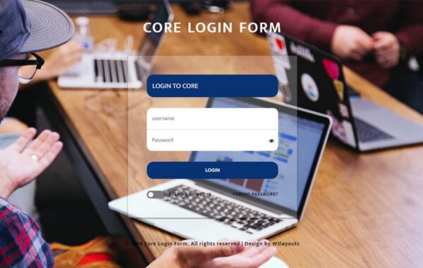 Core Login Form Flat Responsive Widget Template