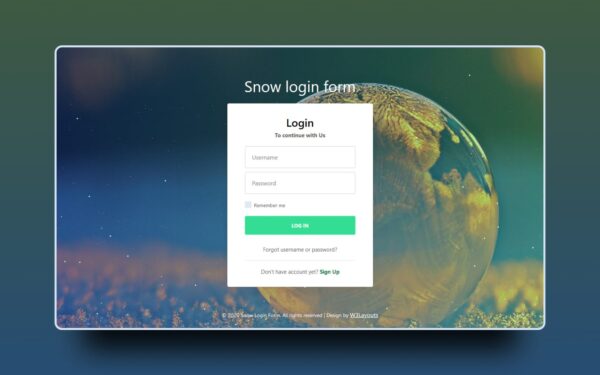 snow login form