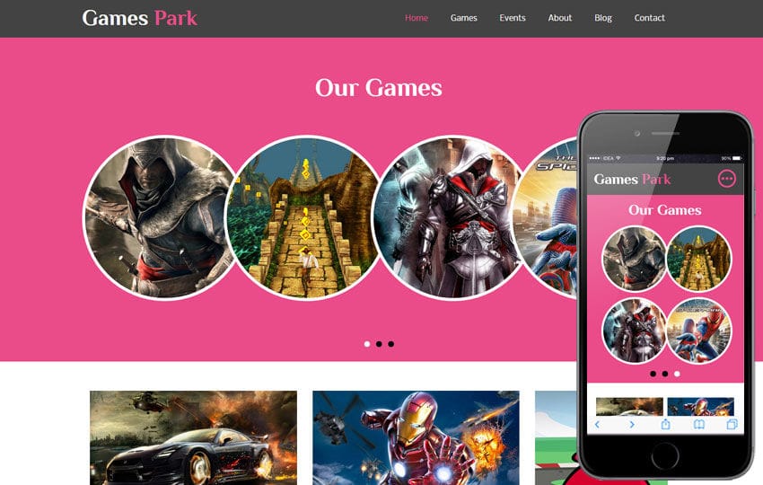games park games website template w3layouts com games websites templates