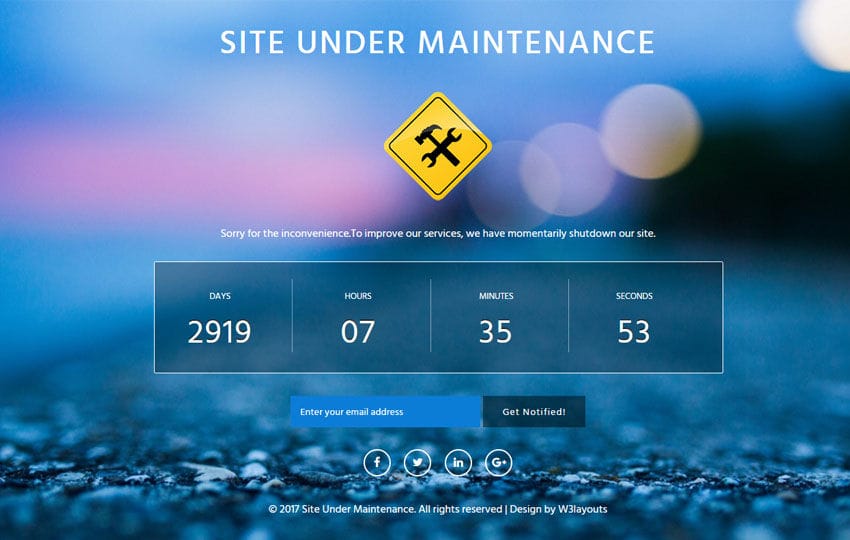 Website Under Construction Maintenance Mobile Web Templates