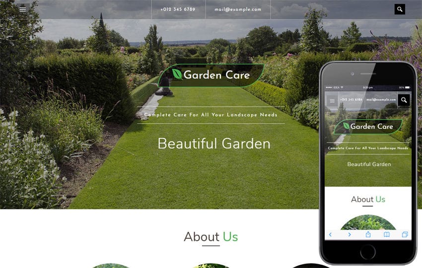 garden care an agriculture category bootstrap responsive web free landscaping website templates