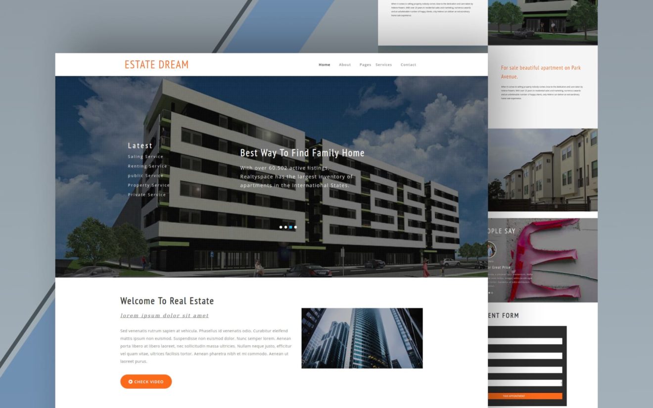 estate dream website template